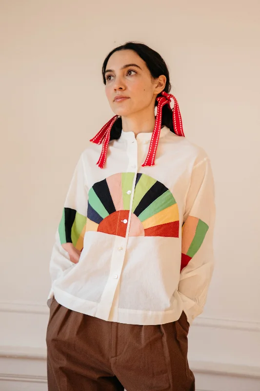 Incredible Offers Alpha Buttondown- Fan Patch Cotton White