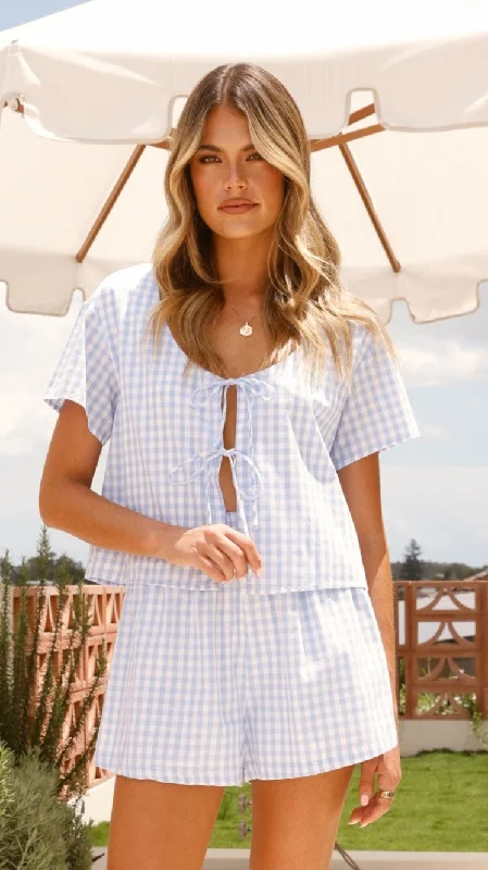 Savings Spectacular Jaiana Tie Top - Picnic Blue