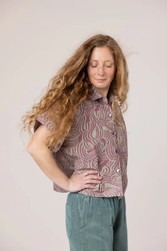 Weekend Savings Delight Corso Buttondown - Green/Burgundy Swirl
