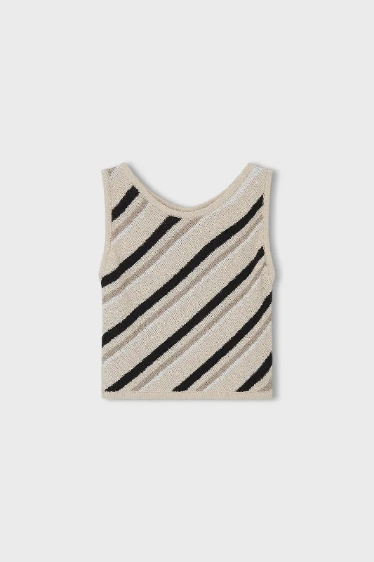 Don't Wait Husk Strip Knit Top