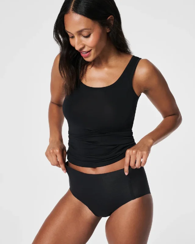 Shop Now SPANX Scoop Neck Tank - VERY BLACK