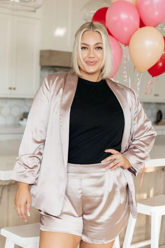 Big Discounts Champagne and Roses Satin Blazer