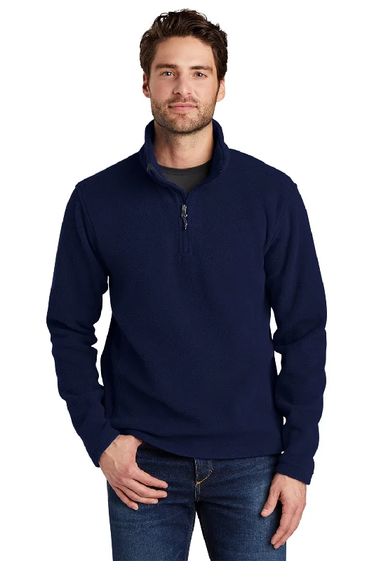 Deal Dash Port Authority Mens Fleece 1/4 Zip Sweatshirt - True Navy Blue