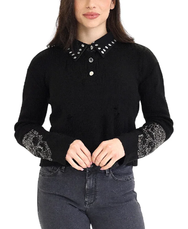 Steal Deal Collar Top w/ Skull Detail