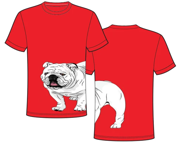 Unmissable Sale Sparkle City Wrap Around Bulldog Tee - RED