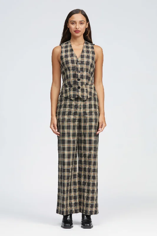 Weekend Deals That Dazzle Ulster Vest Brown/Mint Check