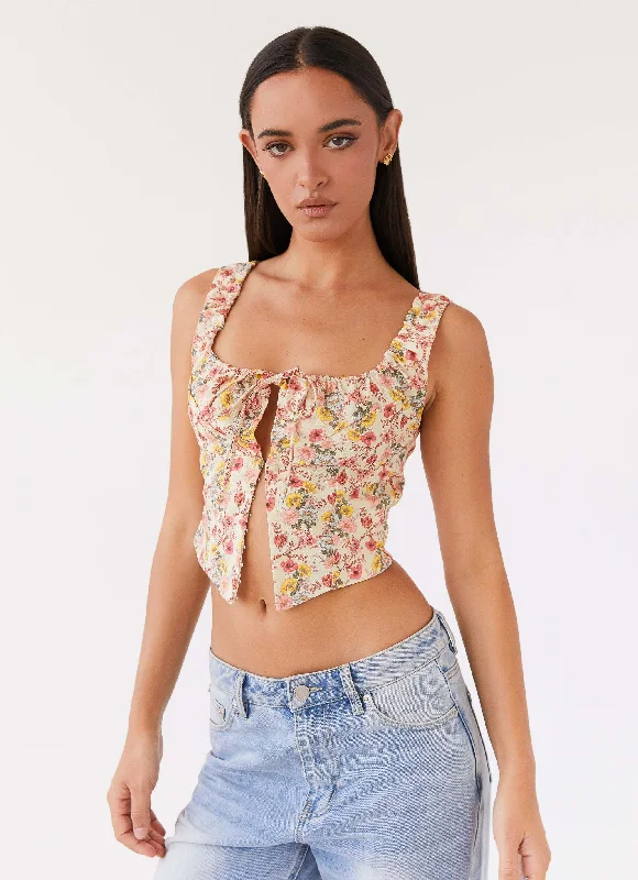 Mega Discount Take Me Away Corset Top - Garden Party