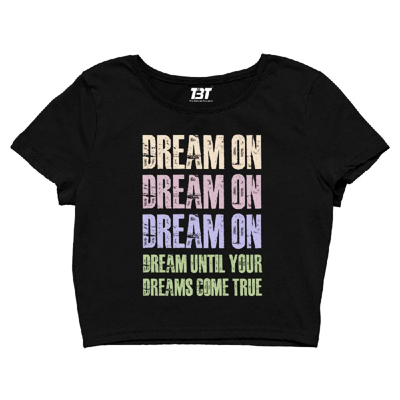 Extra Savings Aerosmith Crop Top - Dream On Typography