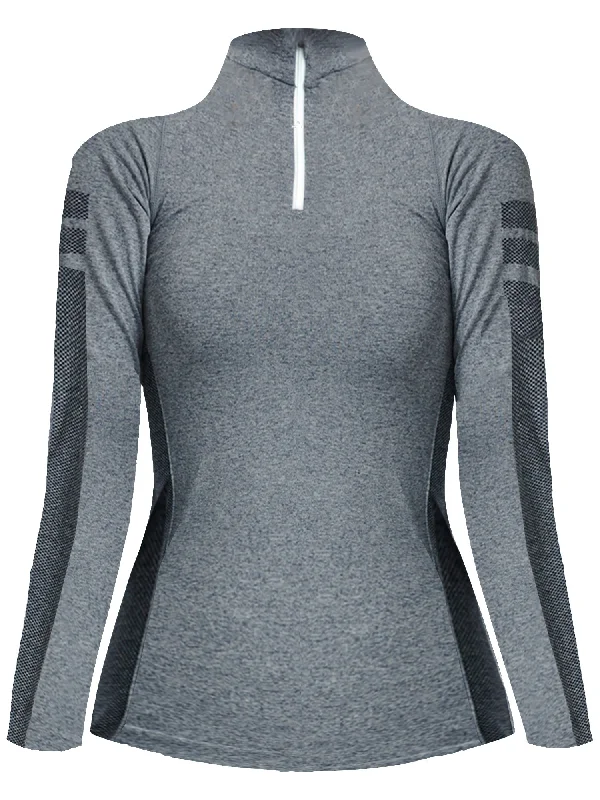New Arrival Sporty Active Quarter Zip Long Sleeve Pullover