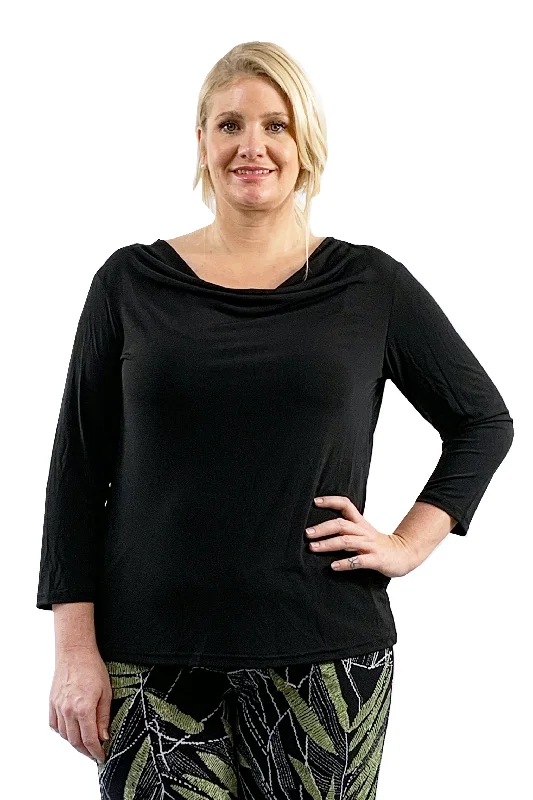 Sale Event Plus Size La Cera Solid Cowl Neck Top