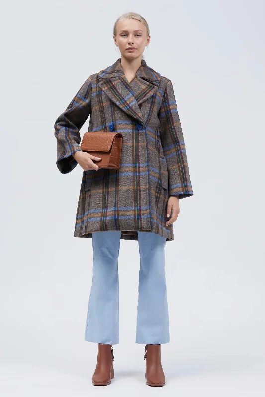 Value Deals Cantabrian Coat Brown Check
