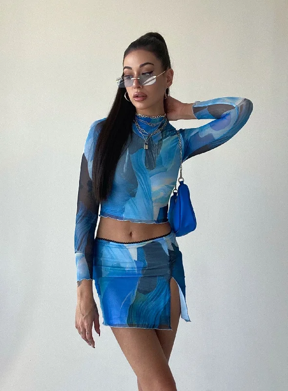 Year-End Sale Felicity Long Sleeve Top Blue