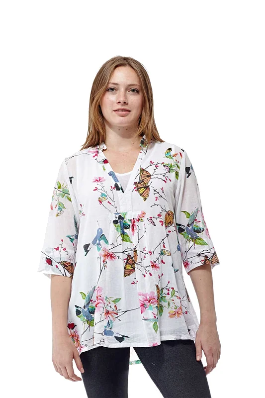 Flash Deal Hummingbird/Butterfly Print Tunic