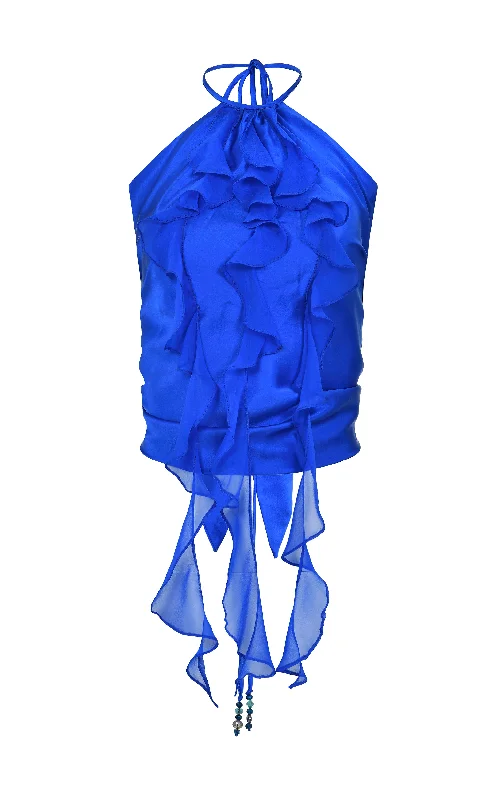Bonus Savings Chorros Silk Top - Royal Blue