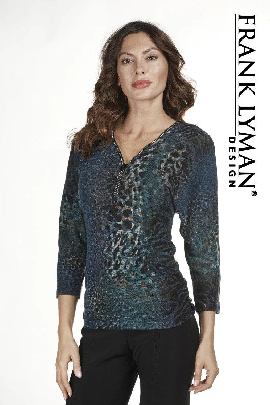Sneak Peek Sale Frank Lyman Top Style 183459 Jade/Black