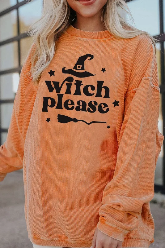 Mega Discount WITCH PLEASE Graphic Dropped Shoulder Sweatshirt