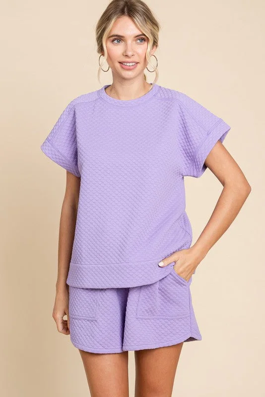 Hot Buy Play The Game Lavender Embossed Top