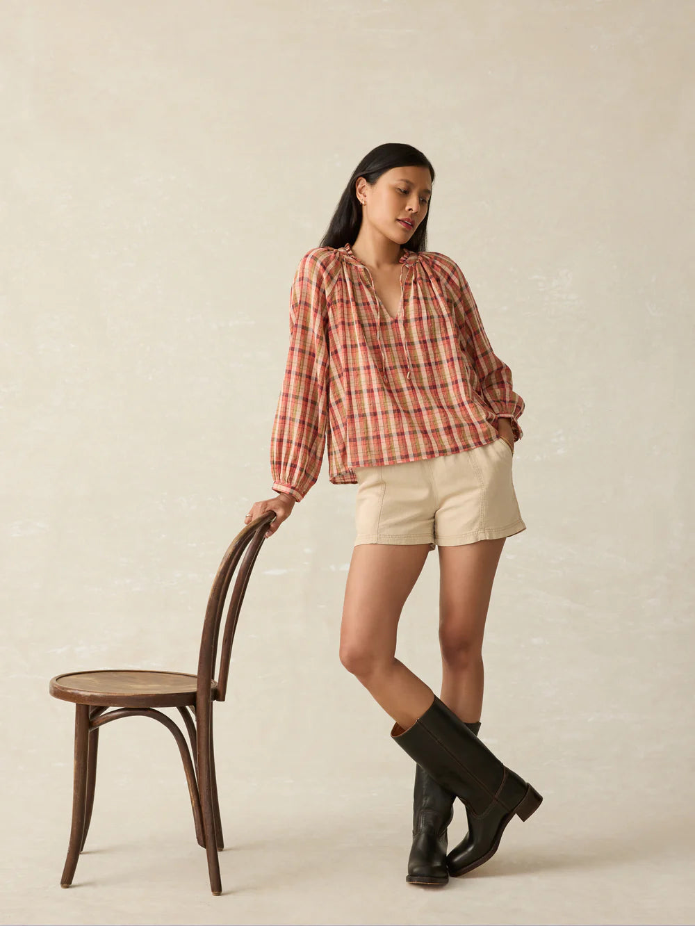 Doorbuster Deal Annalise Top in Sunset Gingham