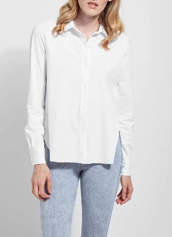 Price Drop Connie Slim Button Down in White