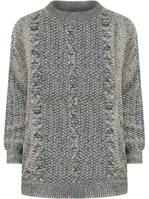 Quick Sale Cream & Black Loose Fit Sweater