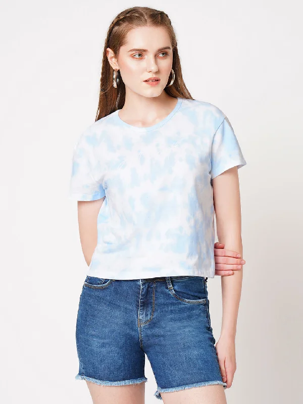 Don’t Miss Out Women Tie & Dye Relaxed Fit Crop T-Shirt
