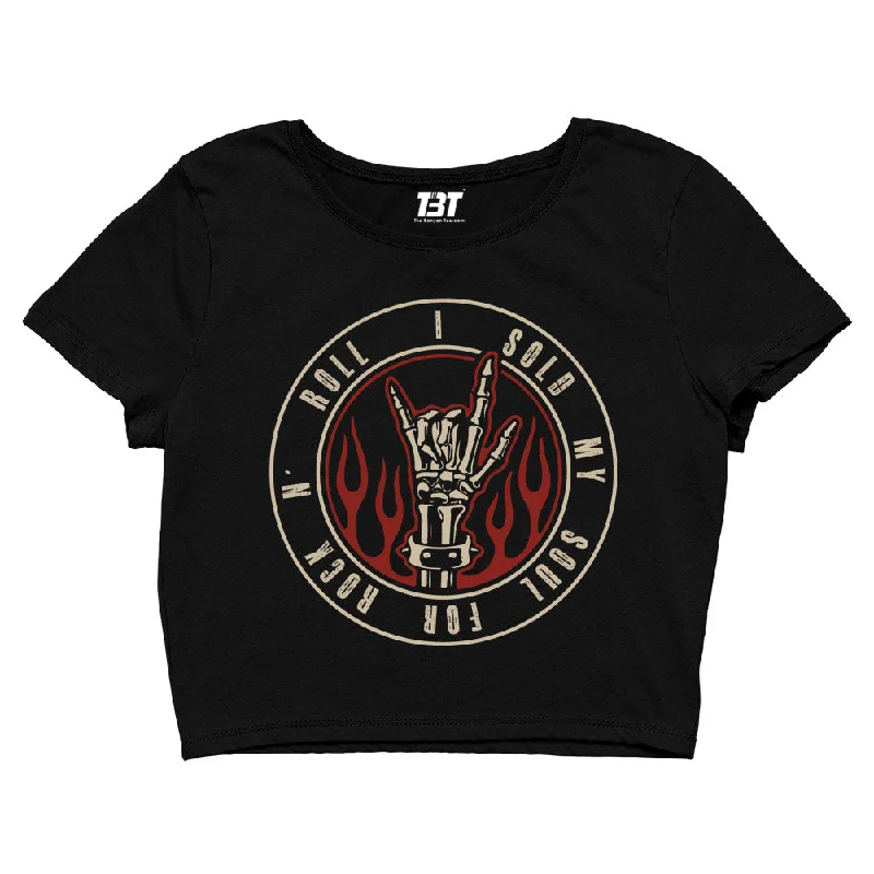 Special Discount Black Sabbath Crop Top - Sold My Soul For Rock N' Roll