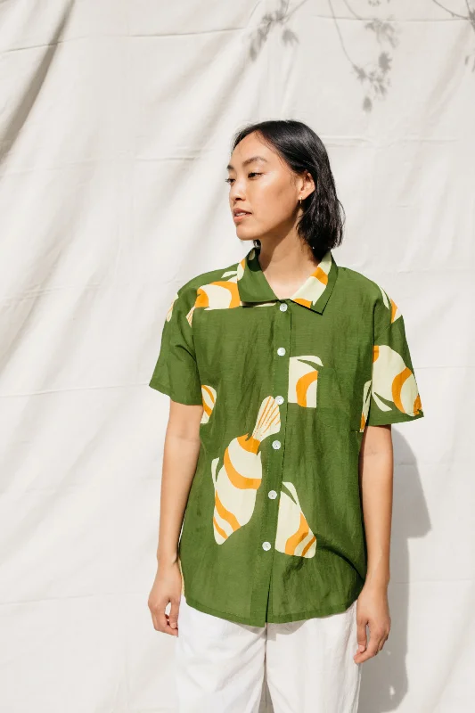 Savings Event Dylan Fish Shirt- Green