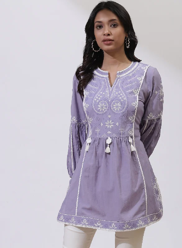 Best Bargains Purple Alora Collection Embroidered Tunic