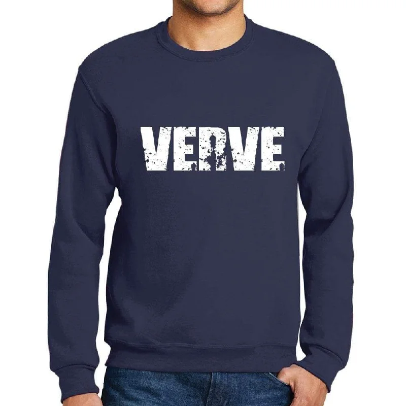 Can't Miss Men's Printed Graphic Sweatshirt Popular Words VERVE French Navy