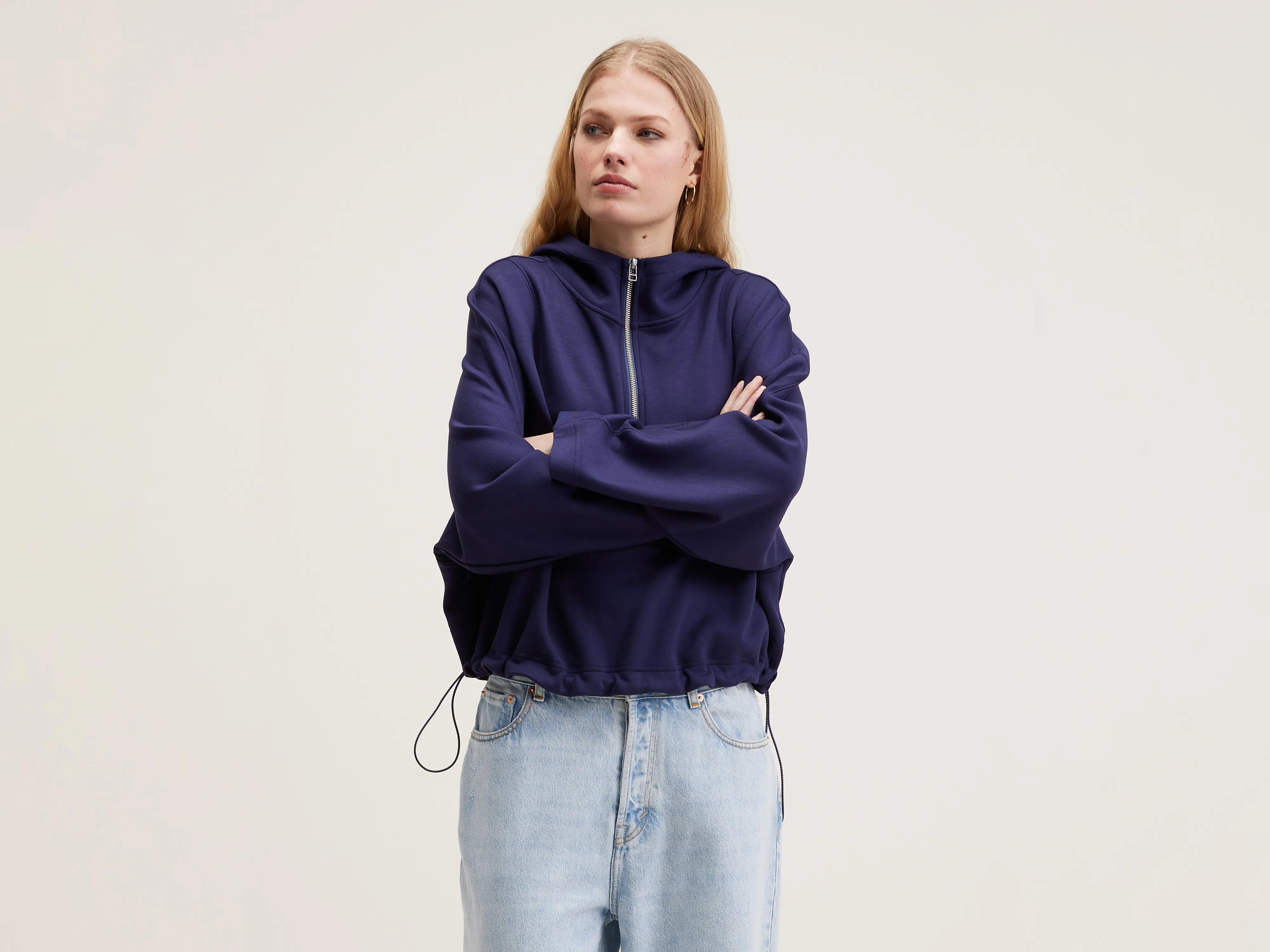 Today's Special Tates wide-sleeve hoodie (242 / W / NAVAL)