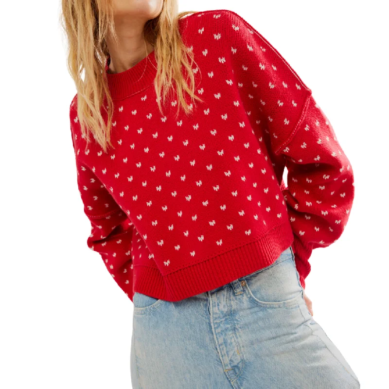 Low Cost Pattern Easy Street Crop in Red