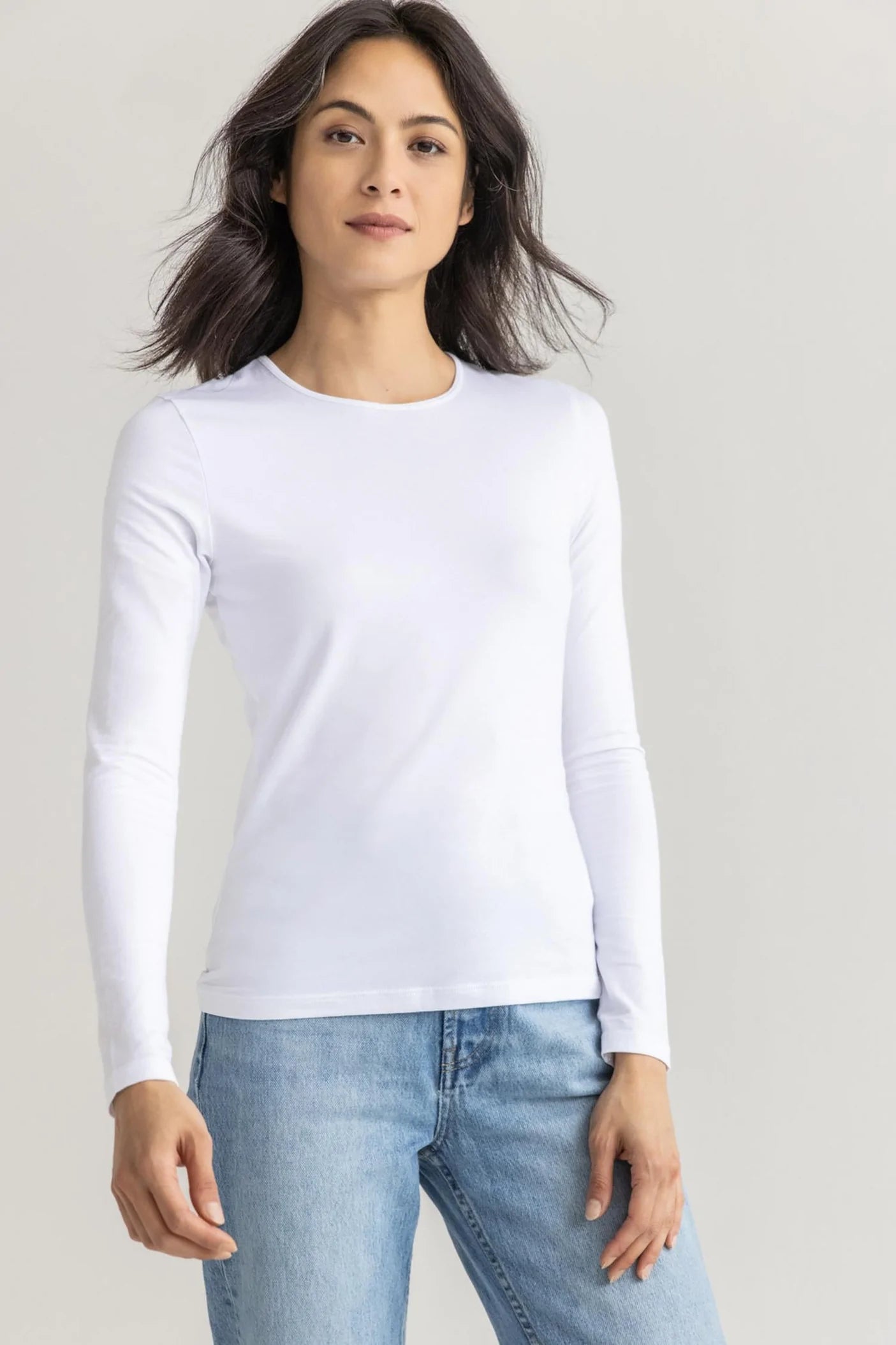 Customer Appreciation Sale Long Sleeve Crew Tee in White