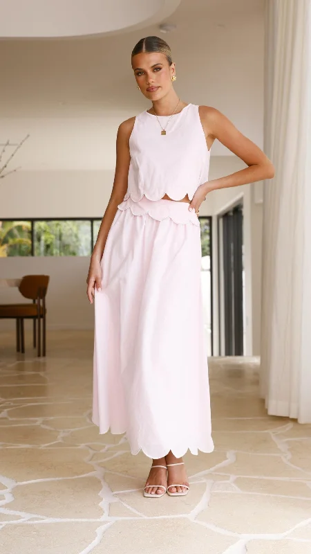 Special Buy Nakisia Top and Maxi Skirt Set - Light Pink