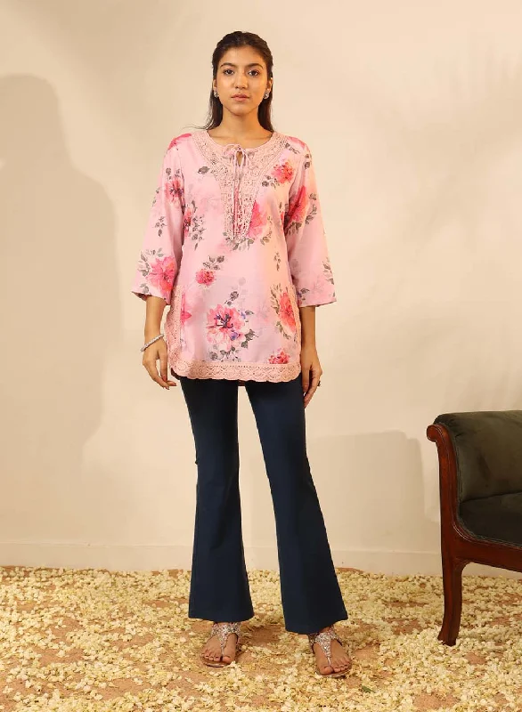 Final Markdown Pink Floral Printed Tunic