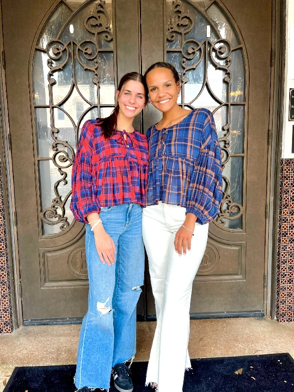 Huge Discounts Navy+ Tan Babydoll Flannel