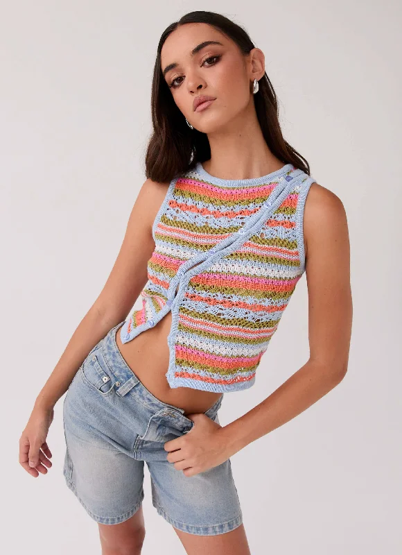 YEAR-End Clearance Chromatic Charm Knit Top - Citrus Oasis