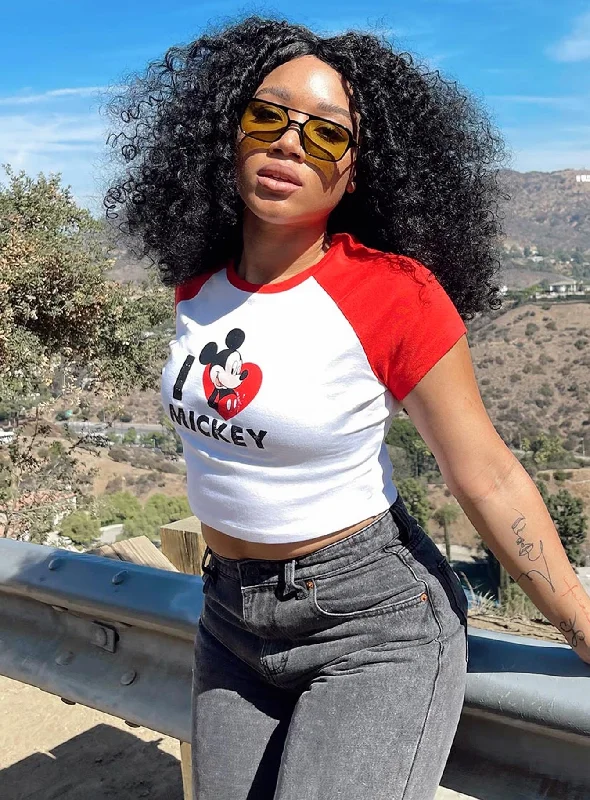 Extra Discount Disney I Love Mickey Tee White / Red