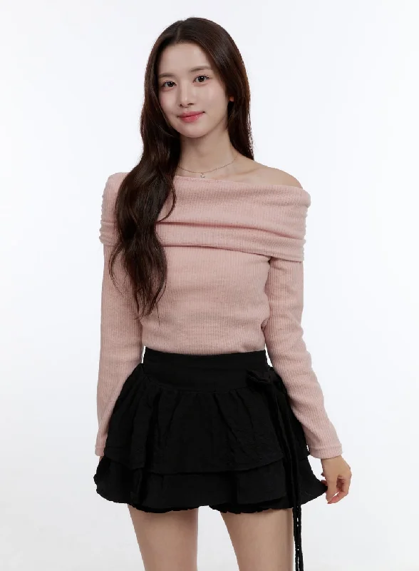 Cash Savings Elegant Off Shoulder Long Sleeve OO407