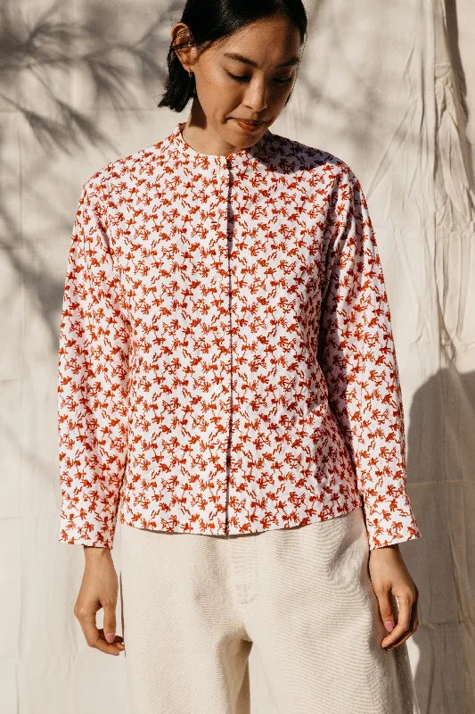 Stock Clearance Alpha Buttondown- Allover Vacation Embroidery