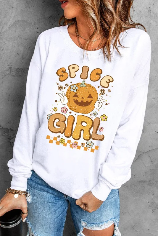 Celebrate the Weekend with Discounts Long Sleeve SPICE GIRL Graphic Sweatshirt