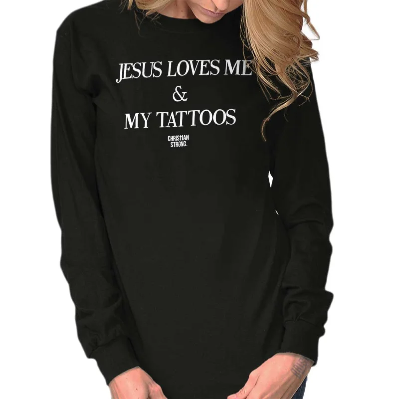 Weekend Bargains to Relish Jesus Loves My Tattoos Long Sleeve T-Shirt