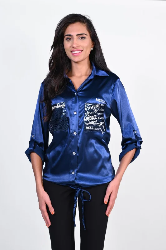 Weekend Shopping Extravaganza Frank Lyman Blouse 223409U-NVY Navy