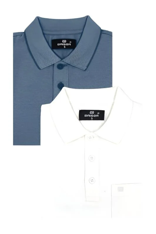 Year-End Sale Golf Polo - Marble Blue and White T-Shirts Pack Of 2 Combo For Men | Ariser