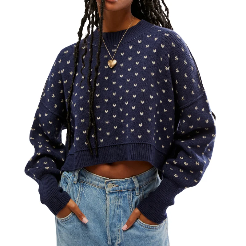 Mega Sale Pattern Easy Street Crop in Navy