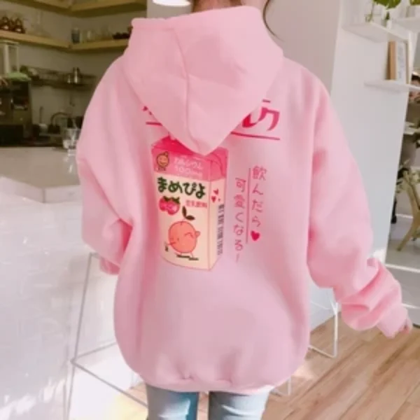 Weekend Discounts to Delight Japanese Strawberry Milk Drink Hoodie AD10438