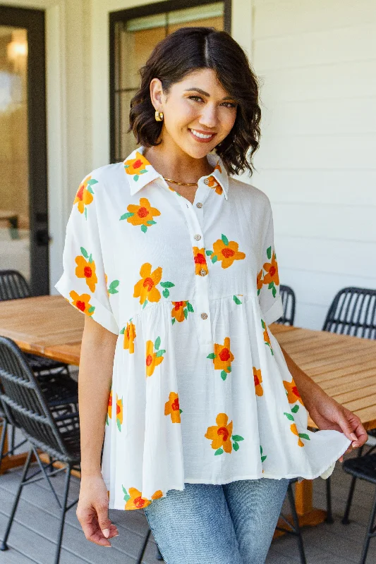 Weekend Specials Just for You Blissed Out Button Up Babydoll Tunic