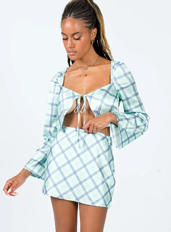 Low Cost Sheena Set Green Check