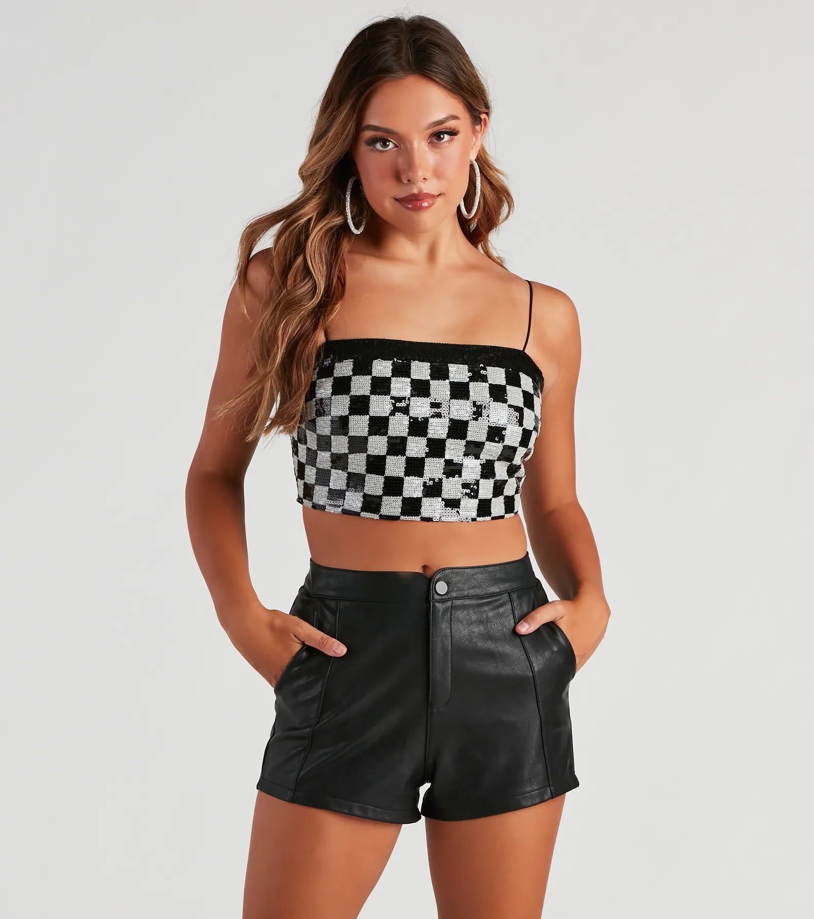 While Supplies Last Check Mate Sequin Tube Top