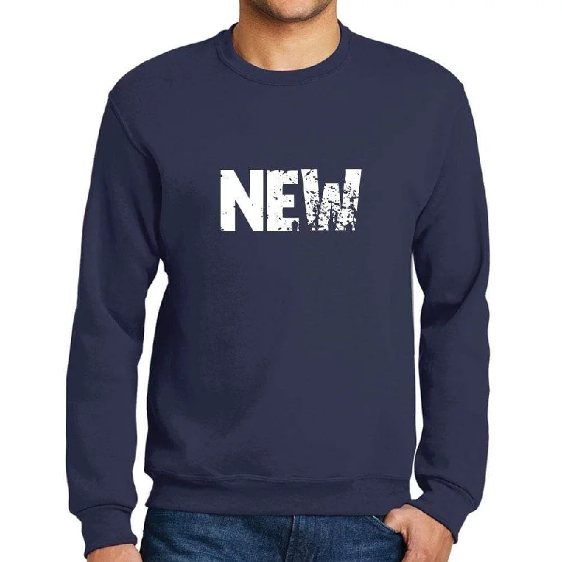 Weekend Offers That Dazzle Men's Printed Graphic Sweatshirt Popular Words NEW French Navy