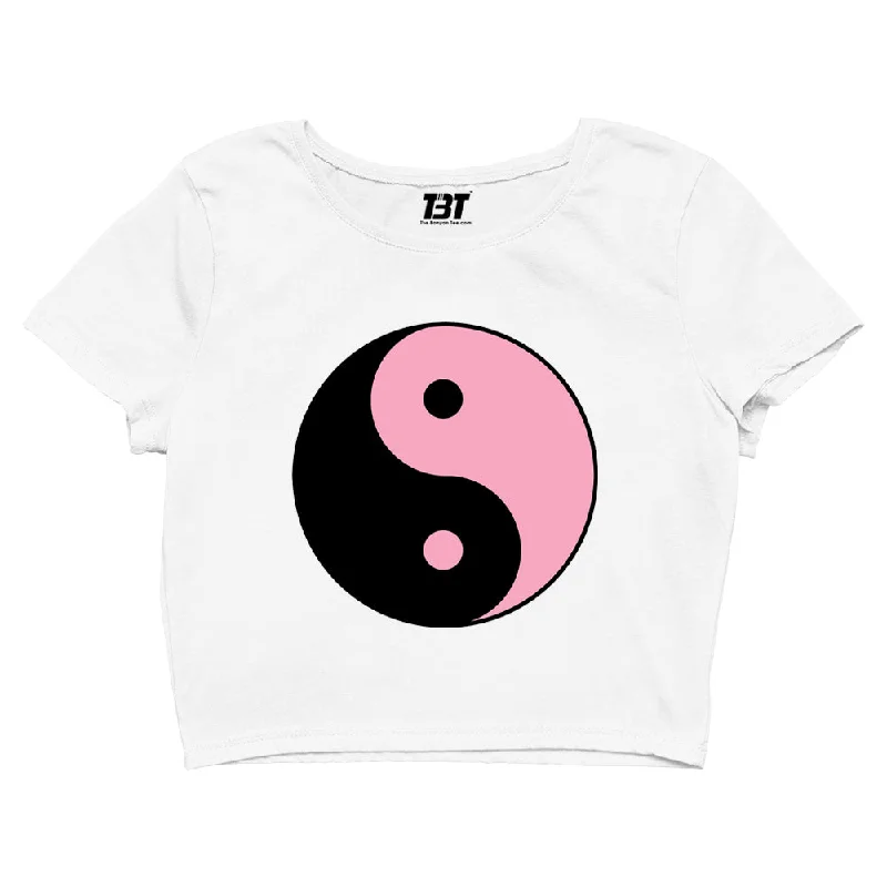 Don’t Miss Out Black Pink Crop Top - Yin Yang